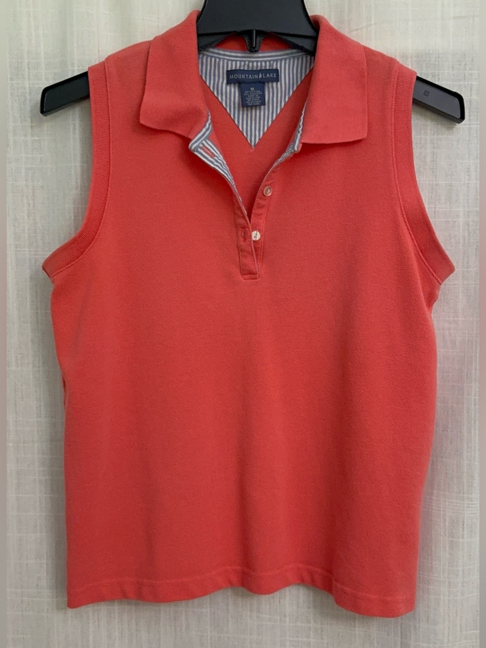 Mountain Lake Coral Sleeveless Preppy Y2K 90s Polo Top Size M